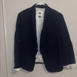 Women’s Navy Linen Blazer with White Lining